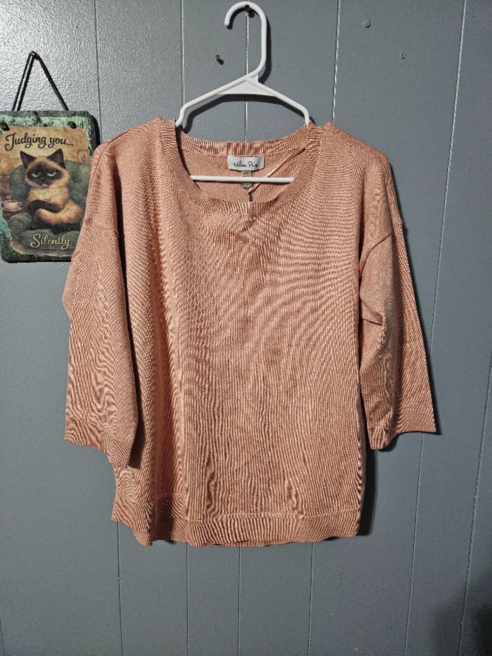 Melissa Paige Oversized Button-Back Sweater Blush Pink Large